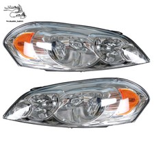 Pair For 2006-13 Chevrolet Impala/2006-2007 Monte Carlo Headlights Lamps Halogen