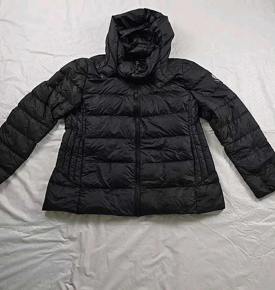 Vince Camuto Lightweight Down Puffer Jacket Hooded Women Size XL Black