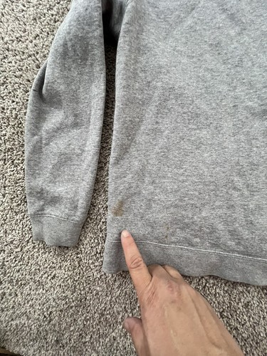 Vintage Nike Hoodie Boys Grey Full Zip Sweater Sweatshirt Y2K Youth XL - Picture 13 of 13
