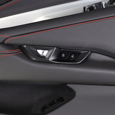 Matte Black Door Lock Button Panel Frame Cover Trim Fit Für Corvette C8 2020-24