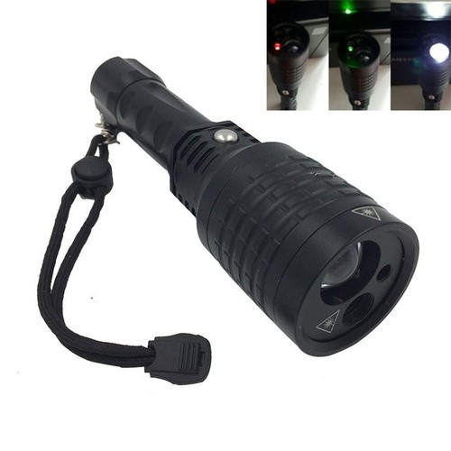 Outdoor Hunting Recharge Flashlight LED w/Red Green Laser Light Torch Combo - Picture 2 of 10
