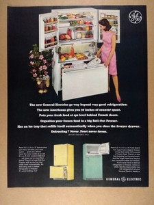 1965 General Electric Ge Americana Refrigerator Freezer Vintage Print Ad Ebay