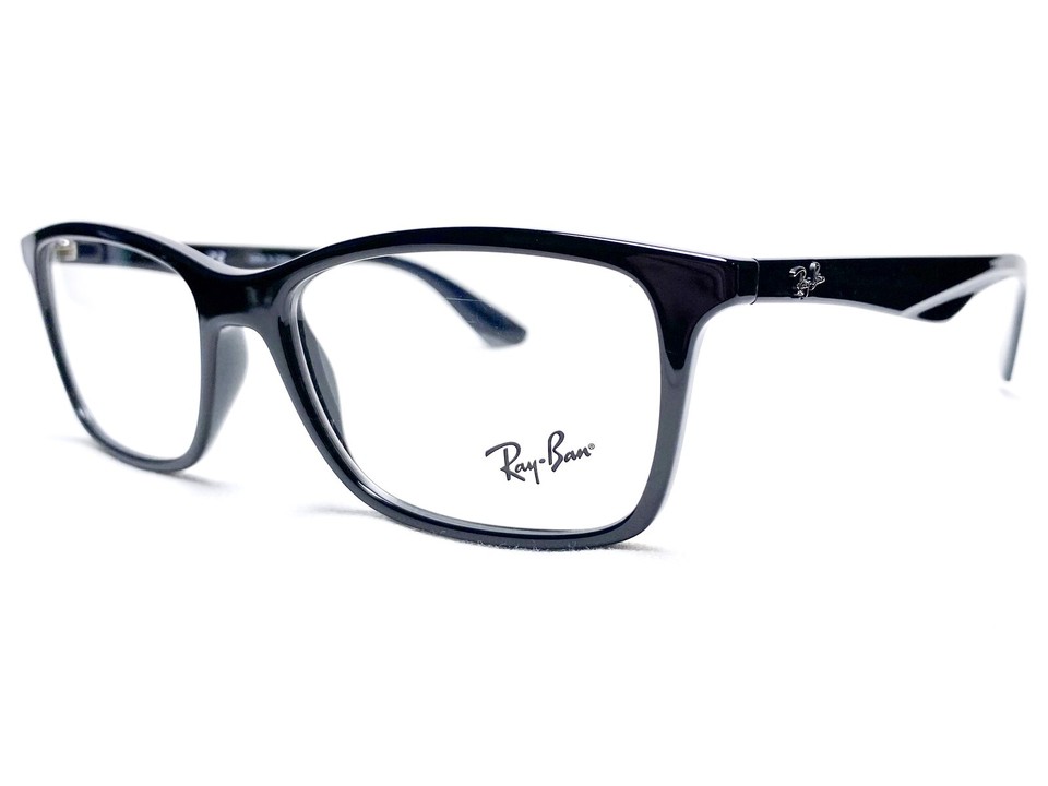Frame Rays Rectanguler NEW Ray Ban RB7047 2000 Mens Black Rectangle Modern Eyeglasses Frames ...