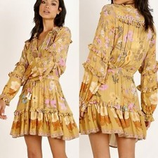 Spell & The Gypsy Collective Wild Bloom Long Sleeve Playdress, Mustard