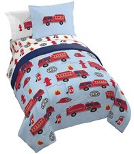 Jay Franco Trend Collector Go Fire Truck Go 5 Piece Twin Bed Set - Includes C...