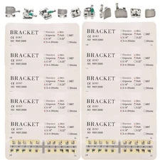10 Packs Dental Ortho Metal Brackets Mini Standard Roth MBT 022 018 345 Hooks
