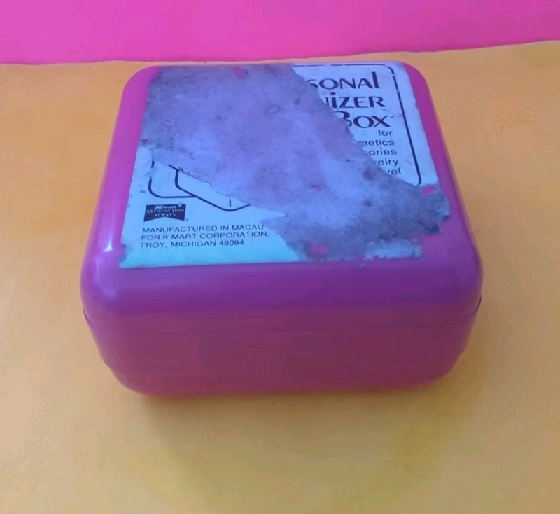 Vintage Poss Rare Kmart K-Mart Depart Store Personal Organizer Pink Plastic Box