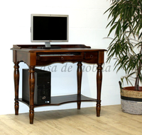 Massivholz Computertisch Schreibtisch Pc Tisch Braun Kolonial Nussbaumfarbe