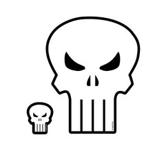Punisher Logo 2-Piece Car Window Decal White