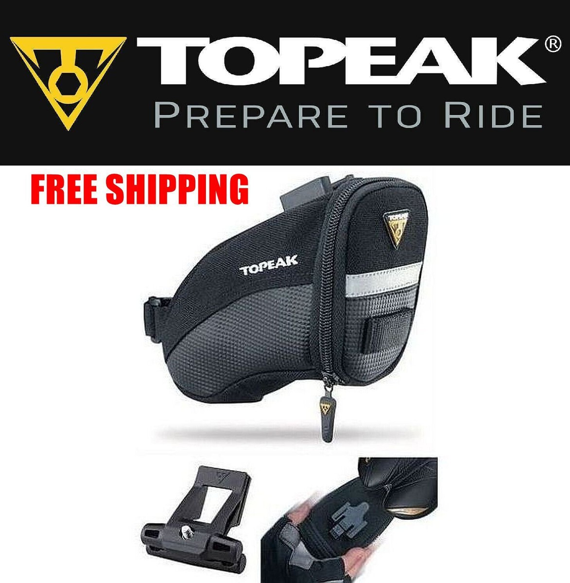 Topeak Wedge Dry Bag With Fixer Cover Topeak Wedge Pack II (Large