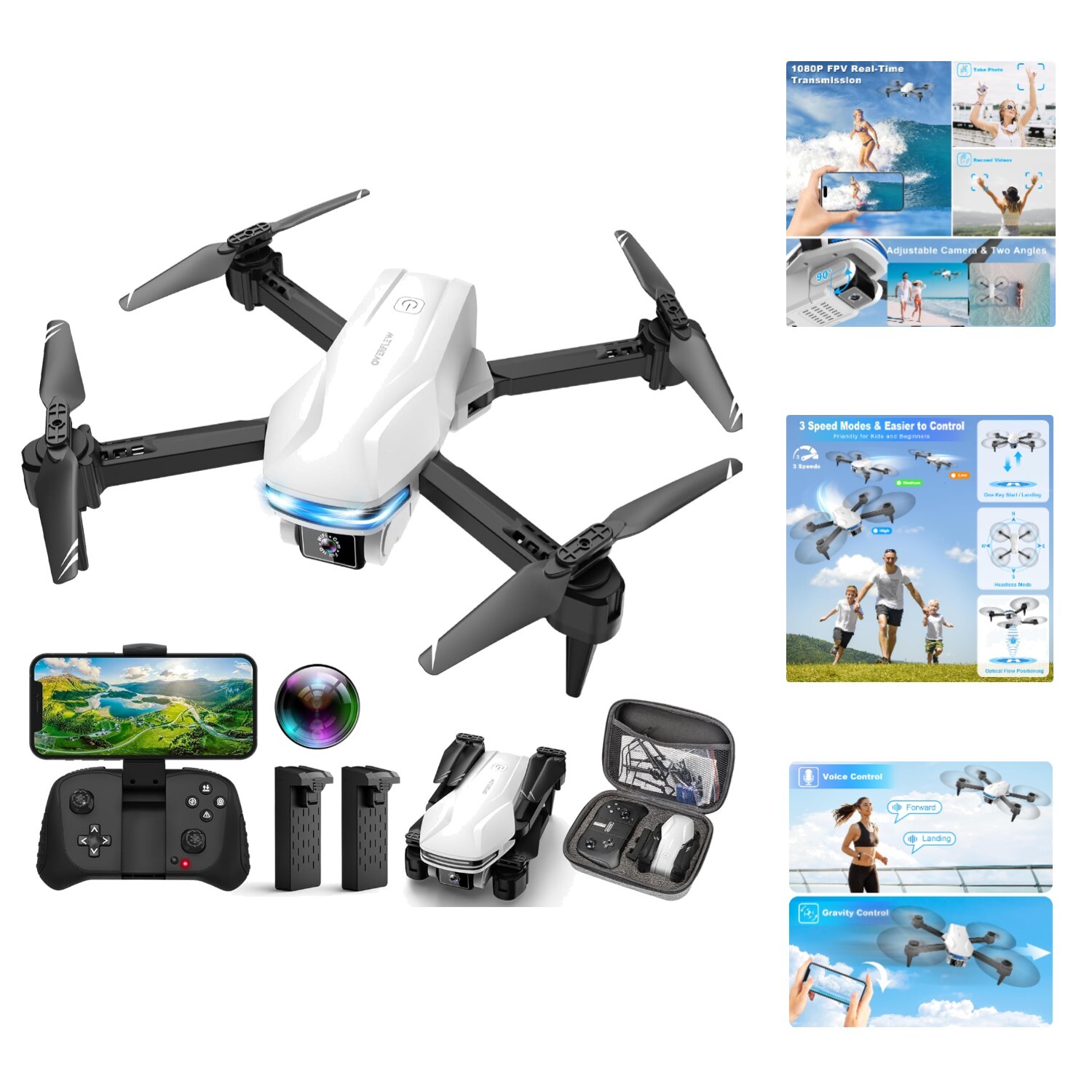 Foldable 1080P HD FPV Drone with Camera for Beginners and Kids - Easy Remote Control Quadcopter-image