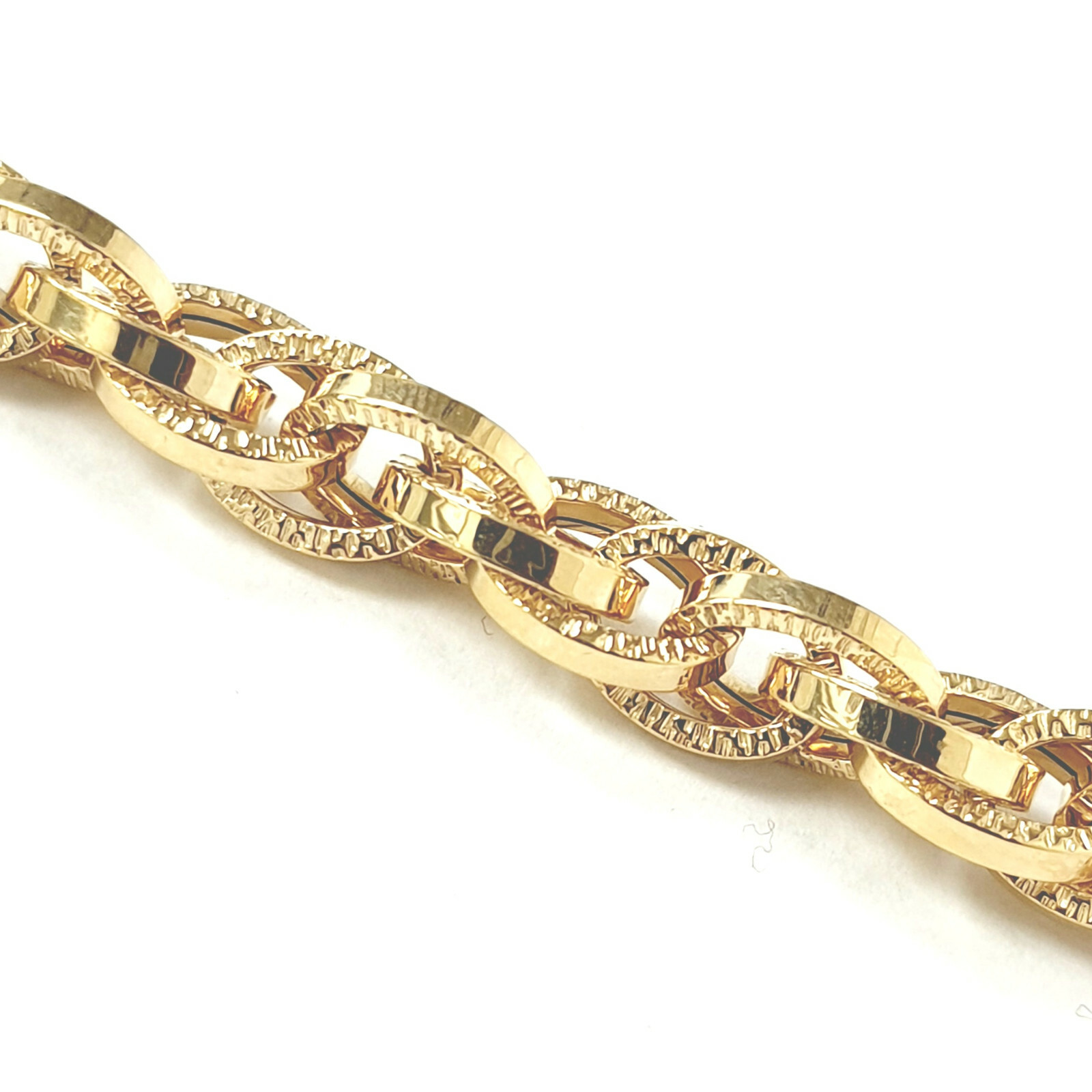 Ladies Gold Bracelet 7.5 Inch 9ct Yellow Gold Fancy Link 7.2mm Wide
