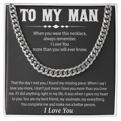 To My Man Promise Necklace, Silver Adult Necklace for Him, Romantic Jewelry  for Boyfriend/Husband - Walmart.com