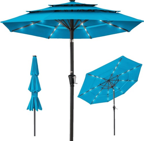 ABCCANOPY 11FT Patio Half Umbrella Outdoor Garden Deck Blue UV Protect |  eBay