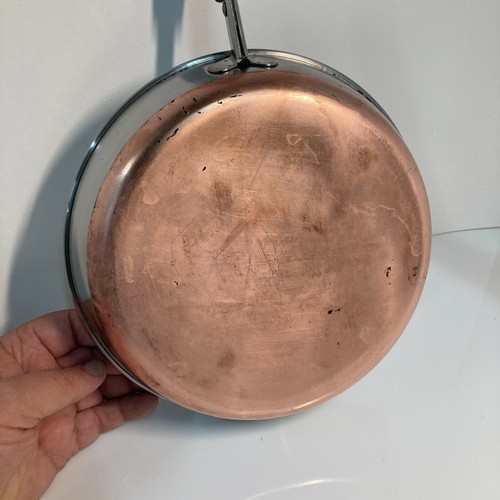 Vintage Revere Ware 9" Copper Bottom Fry Pan Clinton IL USA - Picture 5 of 7