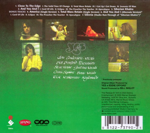 Yes - Chose To The Edge 2 CD 2003 Remastered + Bonustracks by Rhino neuwertig - Bild 3 von 3