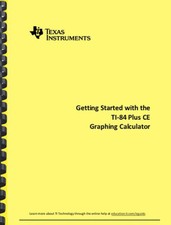 Texas Instruments Ti-84 Ti84 Plus CE Getting Started Guide OWNER'S MANUAL