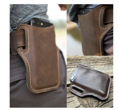 Messenger Bag Uomo Fondina Da Cintura Per Cellulare In Pelle, Custodia Da Cintura Borsello Uomo In Pelle - Foto 2