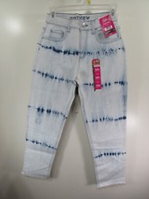 New Justice Mini Mom Jean Pants Size 14 Girls Bleach Blue Button Zipper Pockets