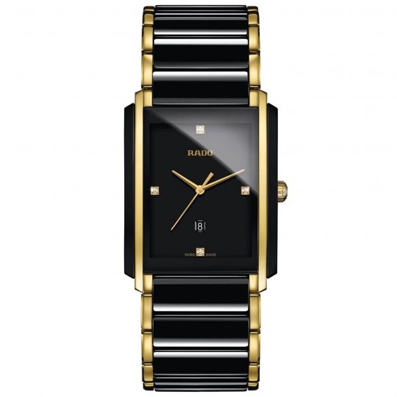Rado Integral Diamonds Men's Ceramic Quartz Watch - Black / Gold