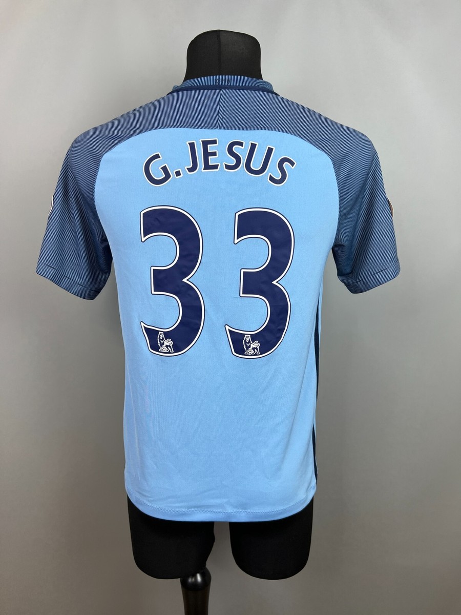 MANCHESTER CITY 2016 2017 G.JESUS HOME SHIRT FOOTBALL SOCCER