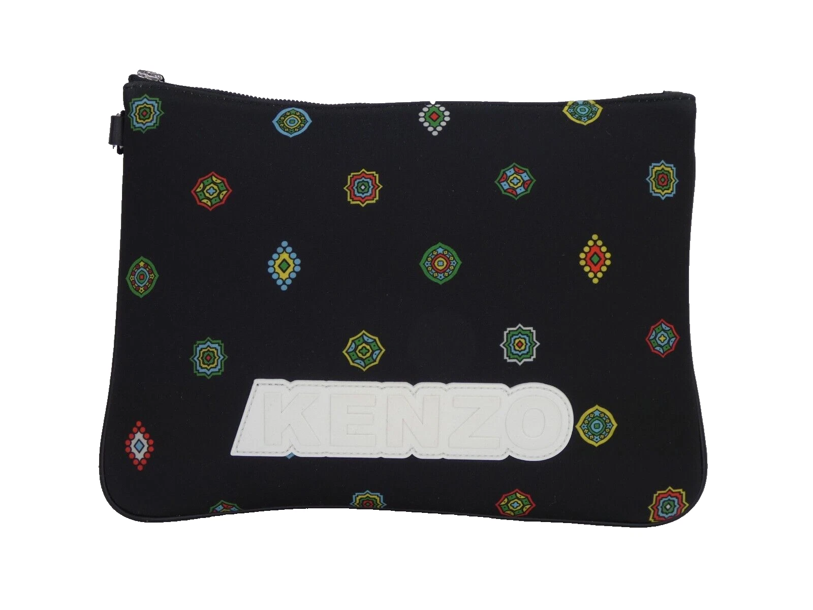 H&M Kenzo HM Pochette Scuba Neoprene Rosso Animale Stampa Tigre Logo Applique