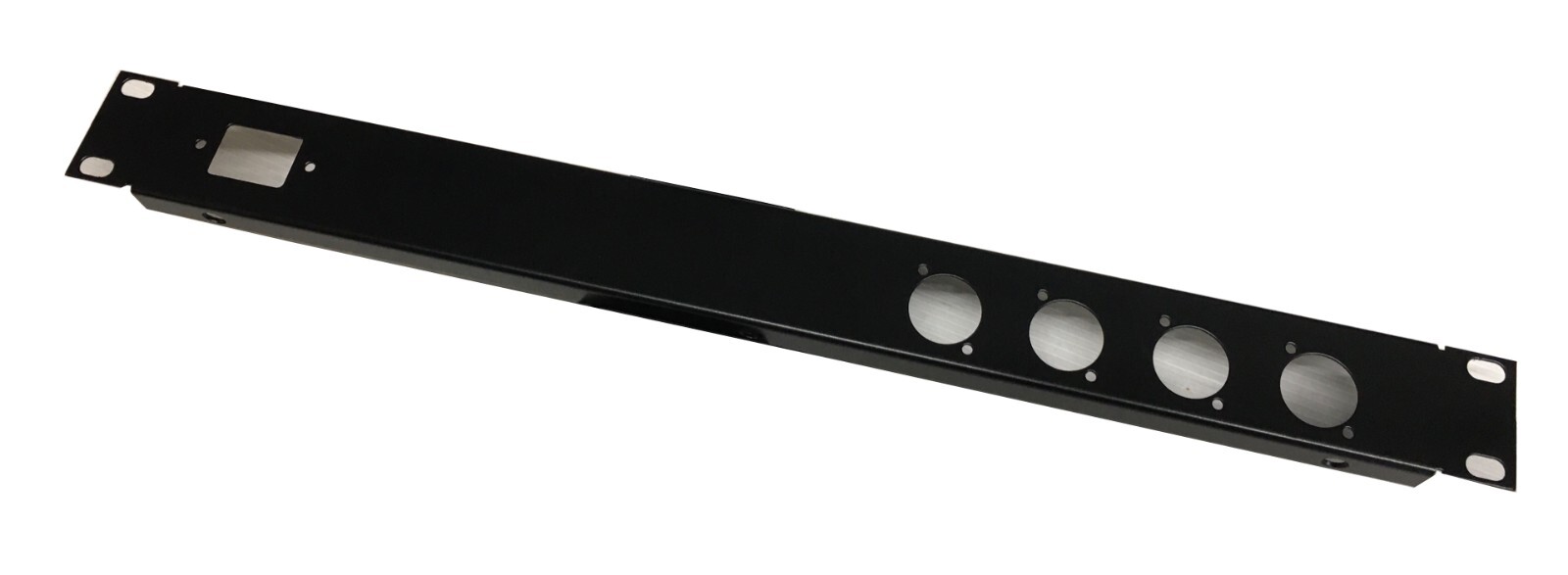 1U Rack Panel 19 inch 1 IEC C14 Punched hole 4 XLR D series hole folded panel
