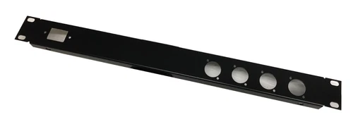 1U Rack Panel 19 inch 1 IEC C14 Punched hole 4 XLR D series hole folded panel