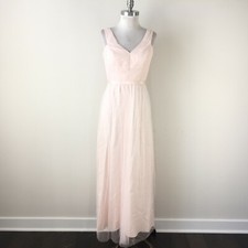 Pink Mesh Formal Dress Monique Lhuillier BHLDN XS 2 Blush Tulle **