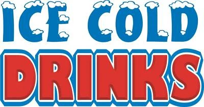 HARBOUR SIGNS Ice Cold Drinks Concession Decal 14" Food Truck Vinyl Letter Sign Sticker