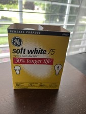 Genuine NEW GE 75 Watt 2 - Pack Long Life Soft White Light Bulbs NOT LED