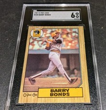 Barry Bonds 1987 O-Pee-Chee Rookie Baseball Card SGC 6 READ. rookie card picture
