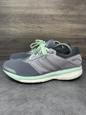 Adidas Supernova Glide Boost Shoes Womens Size 9.5 Grey Green Sneakers B33603