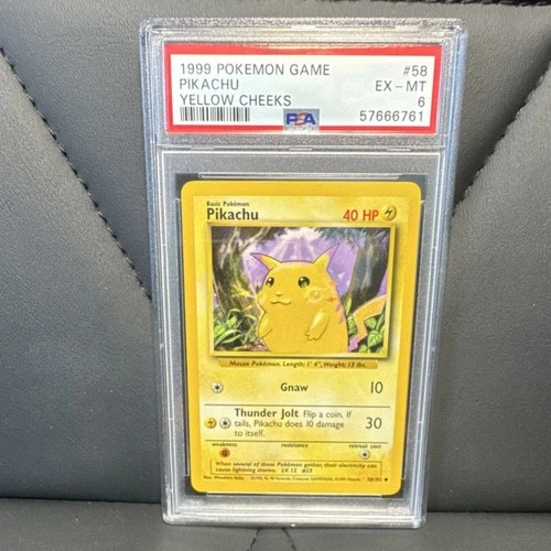 Pokémon Pikachu 58/102 Base Set Yellow Cheeks Common Regular PSA 6 Trading Card