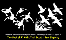 Ducks Flying Two Pk Of 5 White Vinyl Decals Car Truck Window Laptop Tablet