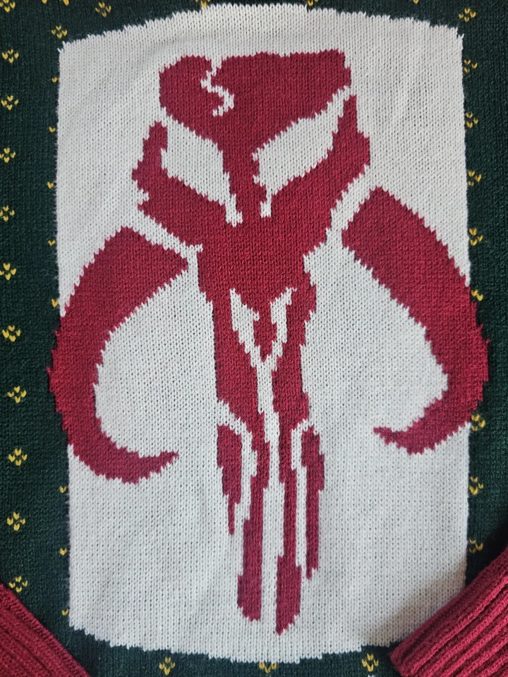 Мужской свитер Star Wars Red Boba Fett Mandalorian Ugly Christmas большой размер - Изображение 4 из 4