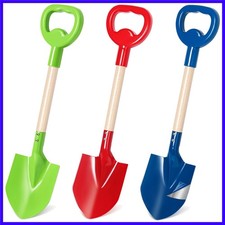 3 Pcs Beach Shovel Toy for Kids Digging 16" Long Metal Sand Shovel Sandbox,St...