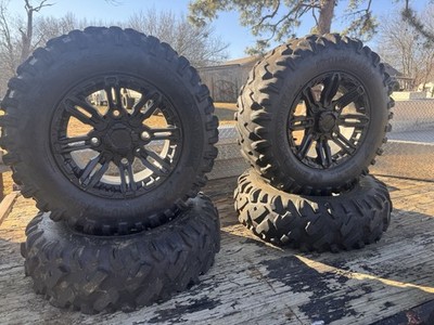 Polaris 27x9-14NHS Tires & Wheels ATV UTV 8 Ply 14 Inch Front Rear Tire Set of 4