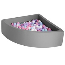 TRENDBOX Fan-Shape Memory Foam Ball Pit for Toddlers Kids Playpen 90cm Dark Grey