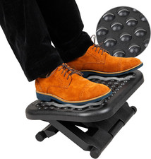 Adjustable Ergonomic Office Foot Rest Under Desk Black Plastic Support
