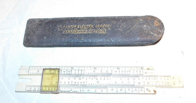 Vtg Master Electric Co-Dayton Ohio Motors-Celluloid Advertising Slide Ruler/Case