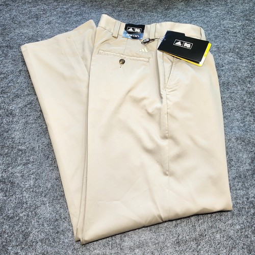 Herren Adidas Khaki Tech Hose Climalite Stretch Golf Performance Hosen 30x32 Neu mit Etikett