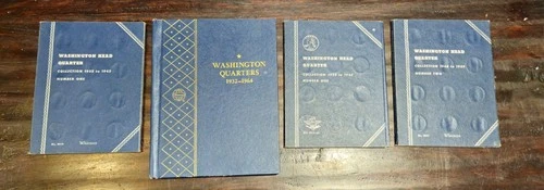 lot of 119 Washington Quarters,  90% Silver,  Whitman Albums
