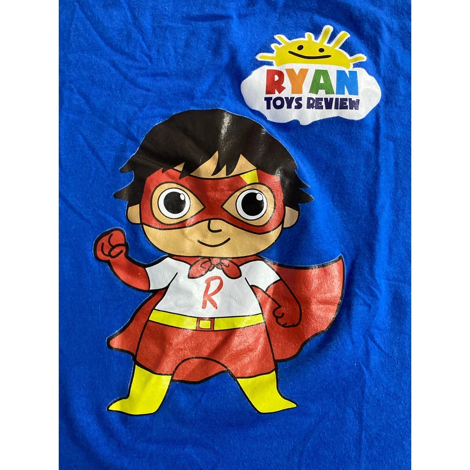 Camiseta de superhéroe Ryan's World para niños, azul, talla 130 (aprox. US 7/8) Foto 2 de 4