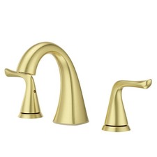 Bathroom Sink Faucet 3 Hole Widespread Gold Vanity 8 Inch Double Handle Push Sea