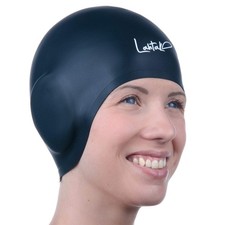 3D Silicone Swim Cap with Ear Protection - Seamless Comfortable Fit for Adult...