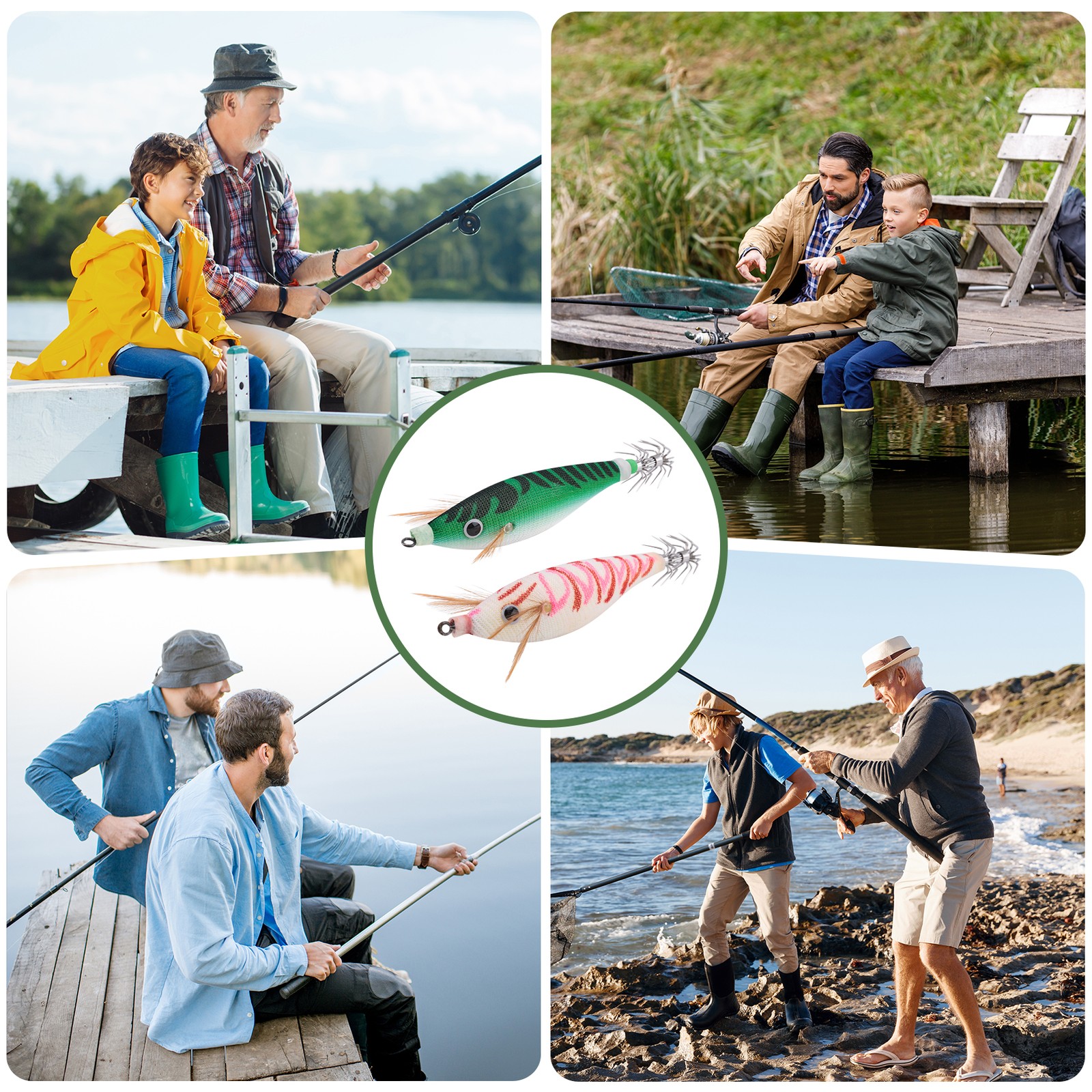 8Pcs 9.6G 10cm Luminou  Jig Fishing Wood Shrimp   Cuttlefish Jigs3532 - Image 2