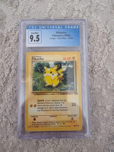 1999 Pikachu Jungle 60/64 Pokemon Card CGC 9.5 BLUE LABEL SAME AS 10 GEM MINT