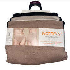 Warners Blissful Benefits Microfiber Brief 3 Pack Panties Briefs Womens Plus 2XL