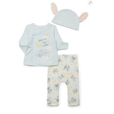 Disney Baby Unisex Stitch 6-9 Months Long-Sleeve Top, Pants Hat, New With Tags